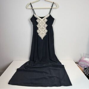 Lilly Pulitzer Kelsea Black Silk Gold Brocade Maxi Dress 0